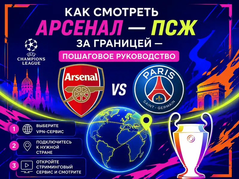 Как смотреть Арсенал - ПСЖ за границей
