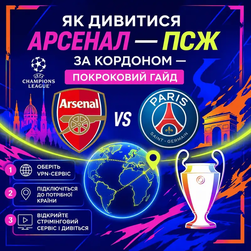 Як дивитися Арсенал - ПСЖ за кордоном
