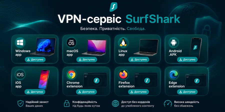 На яких платформах доступний VPN SurfShark