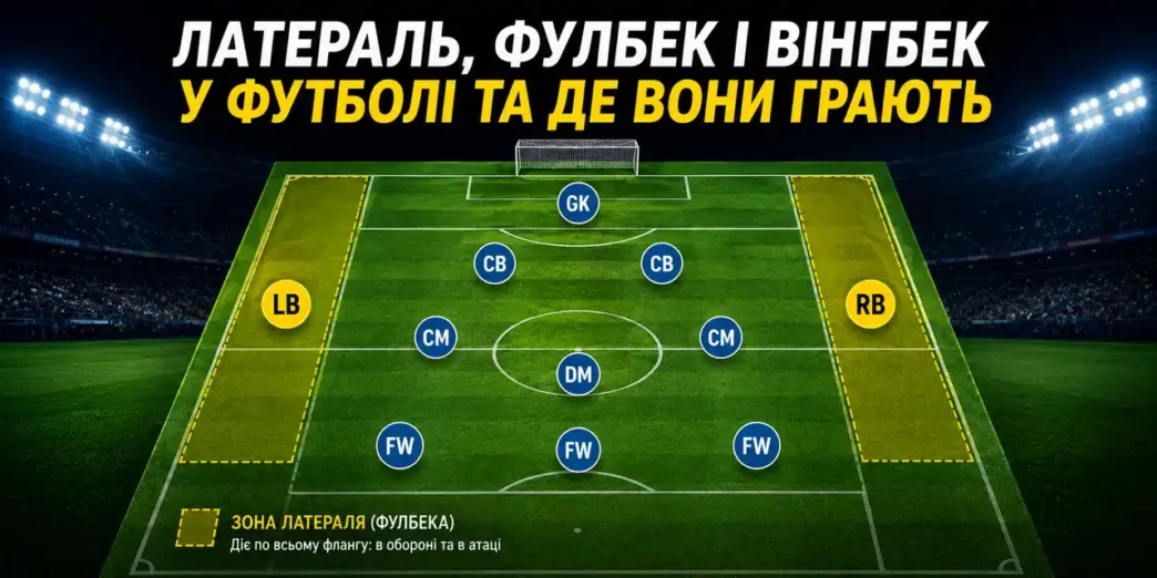Латераль, фулбек і вінгбек у футболі та де вони грають