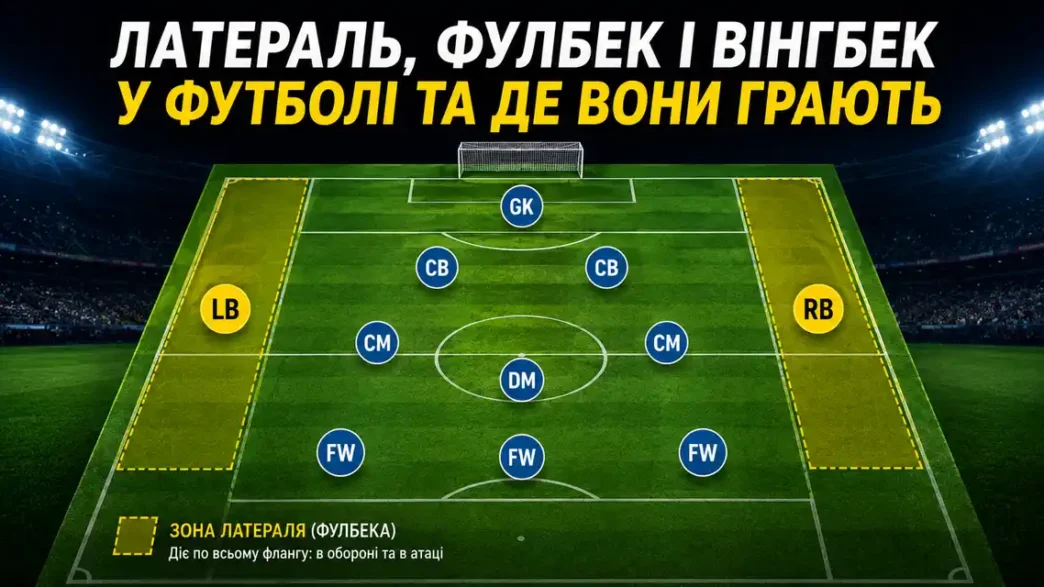 Латераль, фулбек і вінгбек у футболі та де вони грають