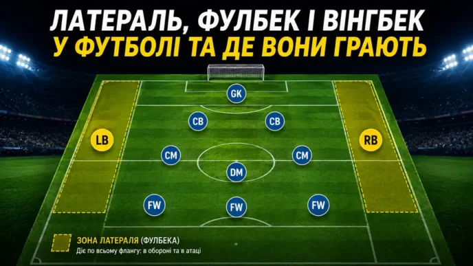 Латераль, фулбек і вінгбек у футболі та де вони грають