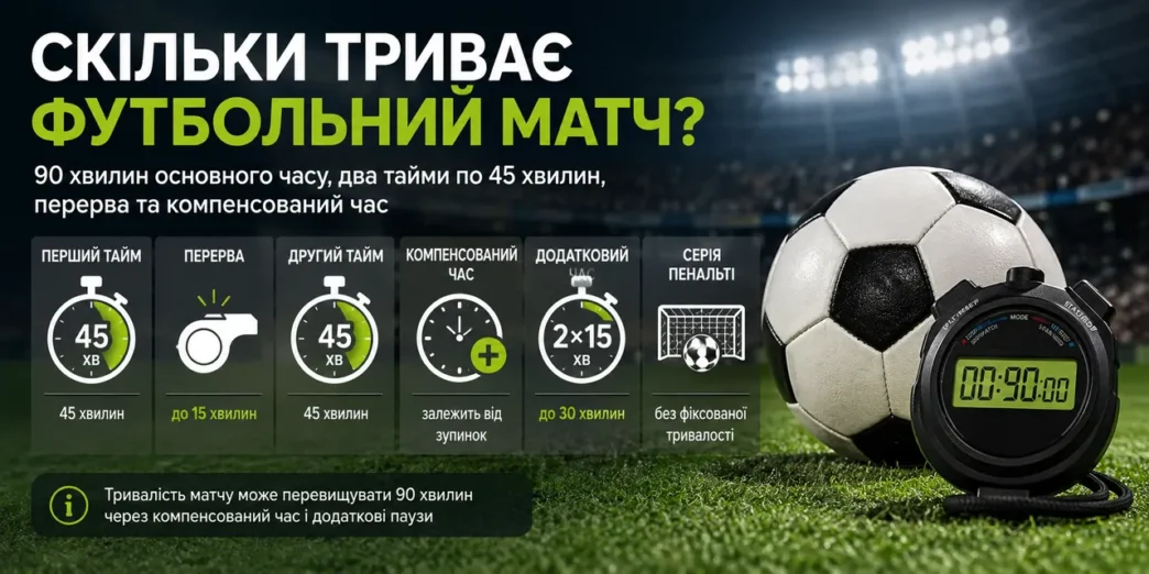 Скільки триває футбольний матч