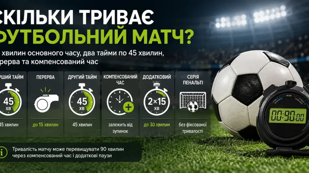 Скільки триває футбольний матч